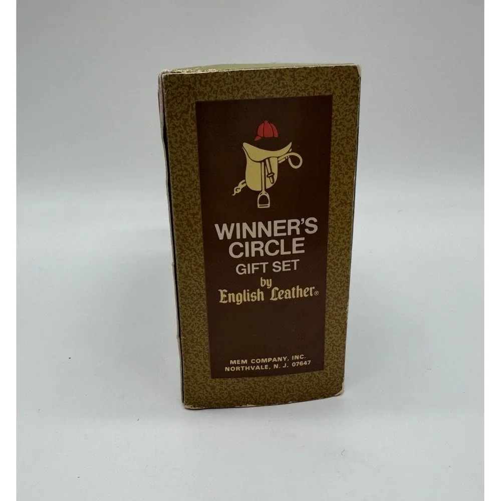 Vtg English Leather Winners Circle Gift Set 3 After Shave Bottles 2oz 1950s NIB